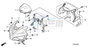 CBR125RWA UK - (E / BLA) drawing UPPER COWL (CBR125RW7/RW9/RWA)