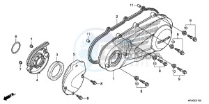 FES125C drawing LEFT CRANKCASE COVER