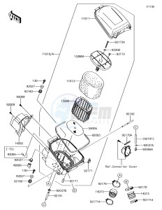 BRUTE FORCE 750 4x4i EPS KVF750GGF EU drawing Air Cleaner