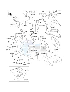 ZX 1100 D [NINJA ZX-11] (D1-D3) [NINJA ZX-11] drawing COWLING LOWERS -- ZX1100-D3- -