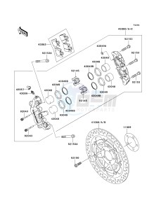 VN 1600 B [VULCAN 1600 MEAN STREAK] (B6F-B8FA) B6F drawing FRONT BRAKE