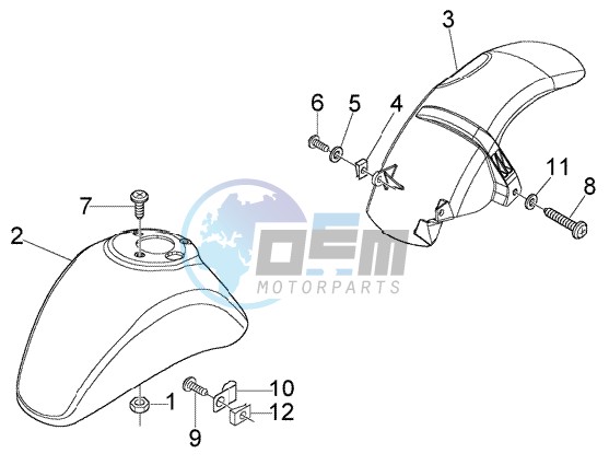 Front and rear mudguard