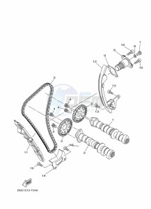 YZF250-A (B6P6) drawing CAMSHAFT & CHAIN