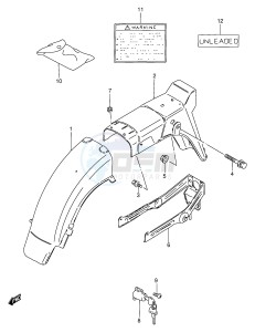 GS125 (E1) drawing REAR FENDER (MODEL R)