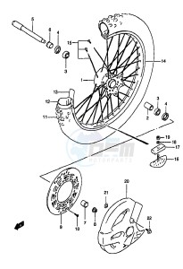 RM250 (T-V-W-X-Y) drawing FRONT WHEEL (MODEL T)