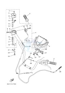 YFM450FWB YFM45KDXJ KODIAK 450 (BJ53) drawing STEERING HANDLE & CABLE