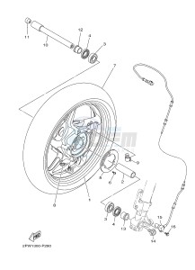 XP500 TMAX T-MAX 530 (2PWB) drawing FRONT WHEEL