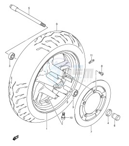 AN250 (E2) Burgman drawing FRONT WHEEL