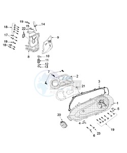 DJANGO 125 HERITAGE drawing CRANKCASE COVER