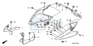 CBF125MA UK - (E) drawing FRONT SIDE COWL