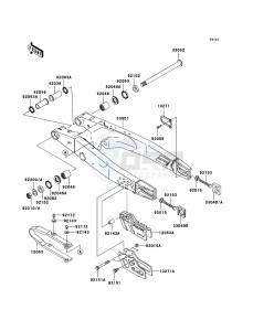 KX125 KX125M6F EU drawing Swingarm