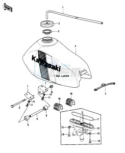 KDX 250 B [KDX250] (B1) [KDX250] drawing FUEL TANK -- 81KDX250-B1- -