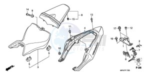 CB1000R9 Europe Direct - (ED) drawing SEAT/SEAT COWL