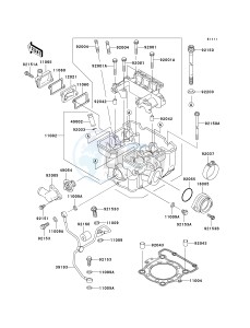 KLX 250 H [KLX250S] (H6F-H7F) H7F drawing CYLINDER HEAD