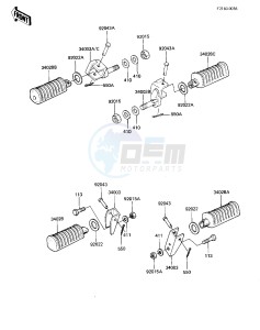 KZ 1000 K [LTD] (K1-K2) [LTD] drawing FOOTRESTS