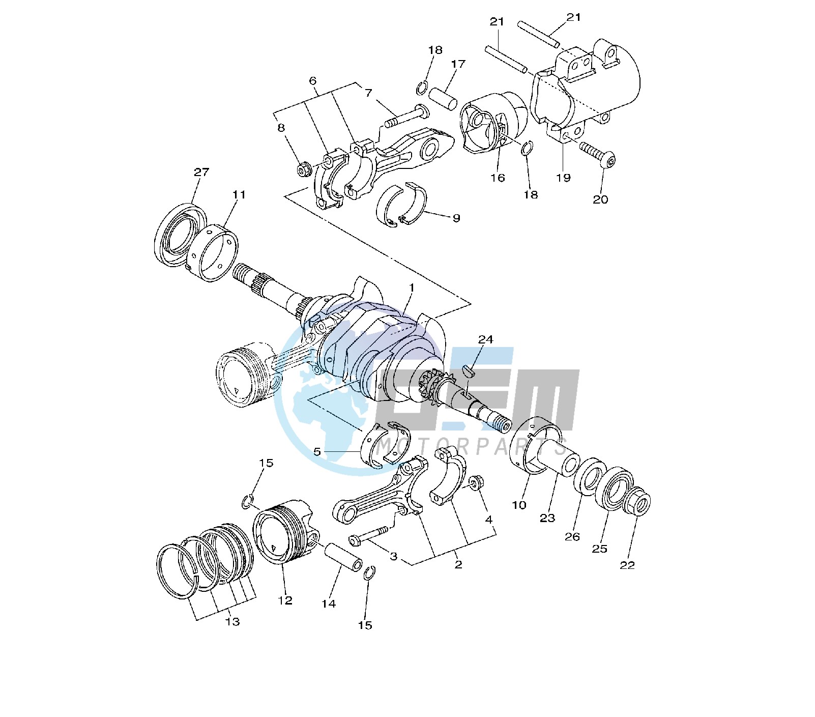 CRANKSHAFT AND PISTON