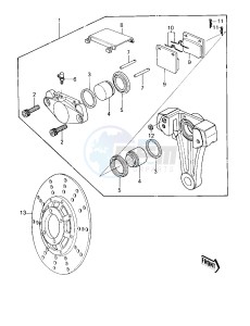 KZ 1000 D [Z1R] (D3) [Z1R] drawing REAR BRAKE -- 80 D3- -