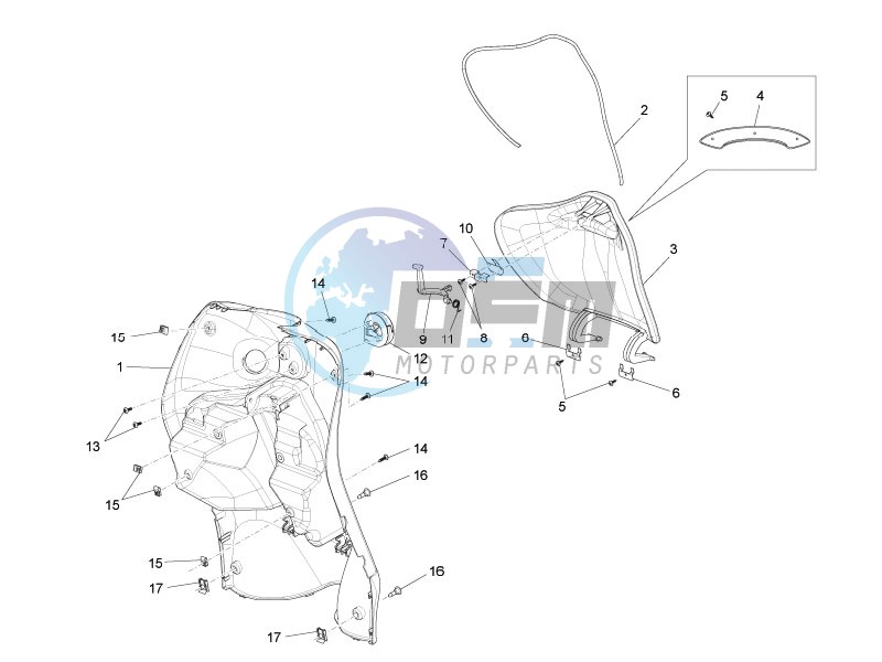 Front glove-box - Knee-guard panel