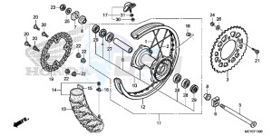 CRF450XE CRF450R Europe Direct - (ED) drawing REAR WHEEL