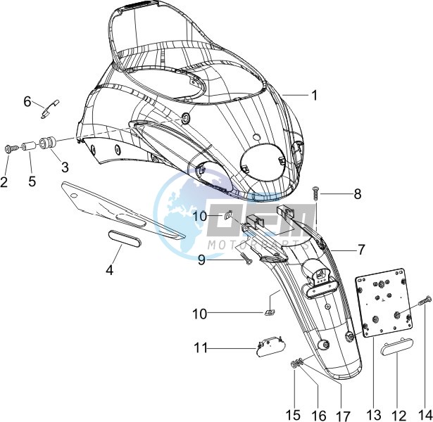 Rear cover - Splash guard