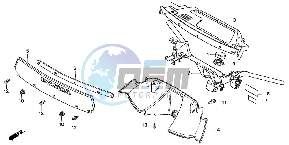 STEERING HANDLE/HANDLE COVER/WIND SCREEN