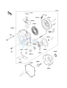 KLF 250 A [BAYOU 250] (A6F-A9F) A8F drawing RECOIL STARTER