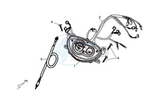 SYMPHONY SR50 drawing DASHBOARD / SPEEDOMETER CABLE / WIRING HARNASS