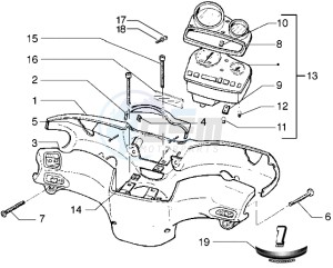 Stalker 50 drawing Speedometers Kms. - handlebar cover