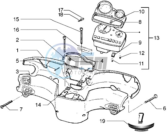 Speedometers Kms. - handlebar cover