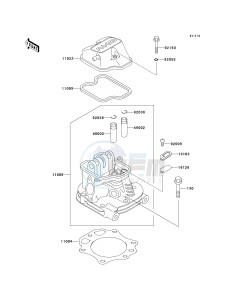 KAF 300 B [MULE 500] (B1-B2) [MULE 500] drawing CYLINDER HEAD-- KAF300-B2- -