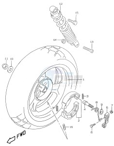 AY50 (V-W-X-Y) katana drawing REAR WHEEL (model V W and model AY50 X Y)