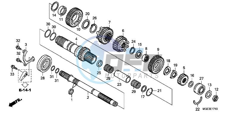 TRANSMISSION (VFR1200FD) (MAINSHAFT)