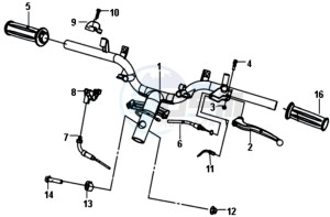 FIDDLE III 50 L6 drawing HANDLEBAR / BRAKE LEVERS /CABLES