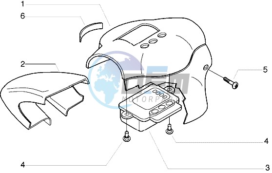 Handlebars component parts-Instrument unit