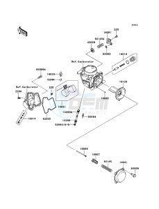 BRUTE FORCE 650 4x4i KVF650FEF EU GB drawing Carburetor Parts