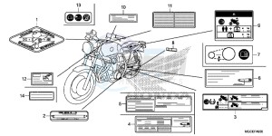 CB1100SAE CB1100 UK - (E) drawing CAUTION LABEL