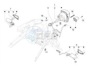 TYPHOON 50 2T EURO 4 (EMEA-APAC) drawing Rear headlamps - Turn signal lamps