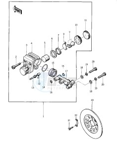 KZ 400 D (D3-D4) drawing FRONT BRAKE -- 76 -77 KZ400 - D3_D4- -