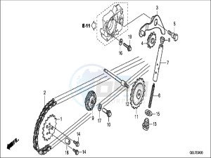 CRF50FH Europe Direct - (ED) drawing CAM CHAIN/TENSIONER