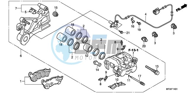 REAR BRAKE CALIPER (CBF1000A/T/S)