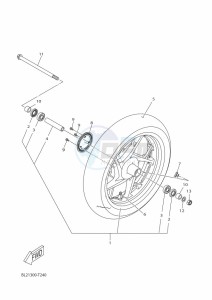 YP125RA XMAX 125 ABS (BL24) drawing FRONT WHEEL