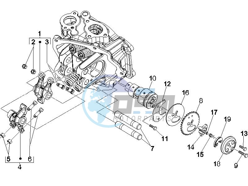 Camshaft - Rocking levers support unit