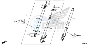 MSX125F MSX125 UK - (E) drawing FRONT FORK