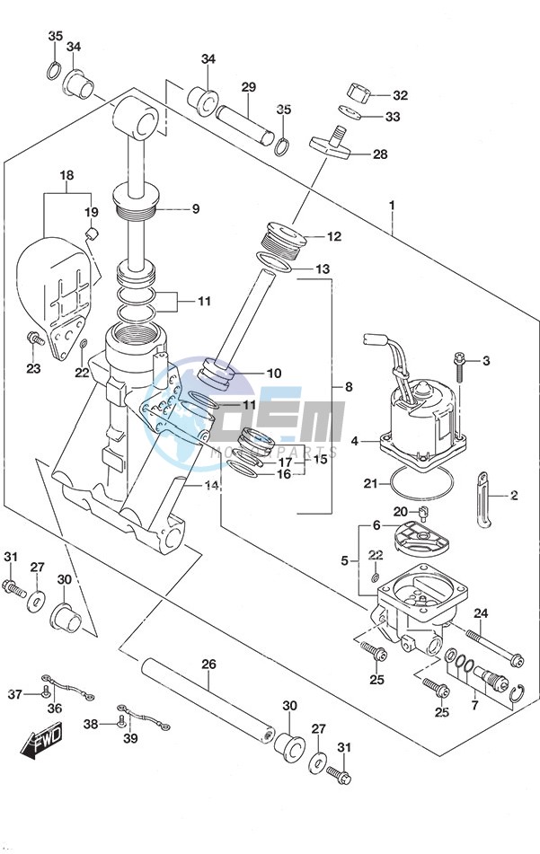 Trim Cylinder w/Transom (L)