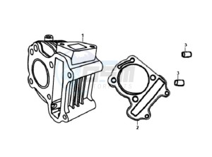 FIDDLE II 50 25KMH OLD ENGINE drawing CYLINDER / GASKETS