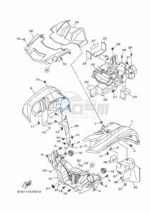 YFM700FWBD KODIAK 700 EPS (B5KJ) drawing FRONT FENDER