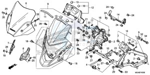 VFR1200XE CrossTourer - VFR1200X 2ED - (2ED) drawing UPPER COWL