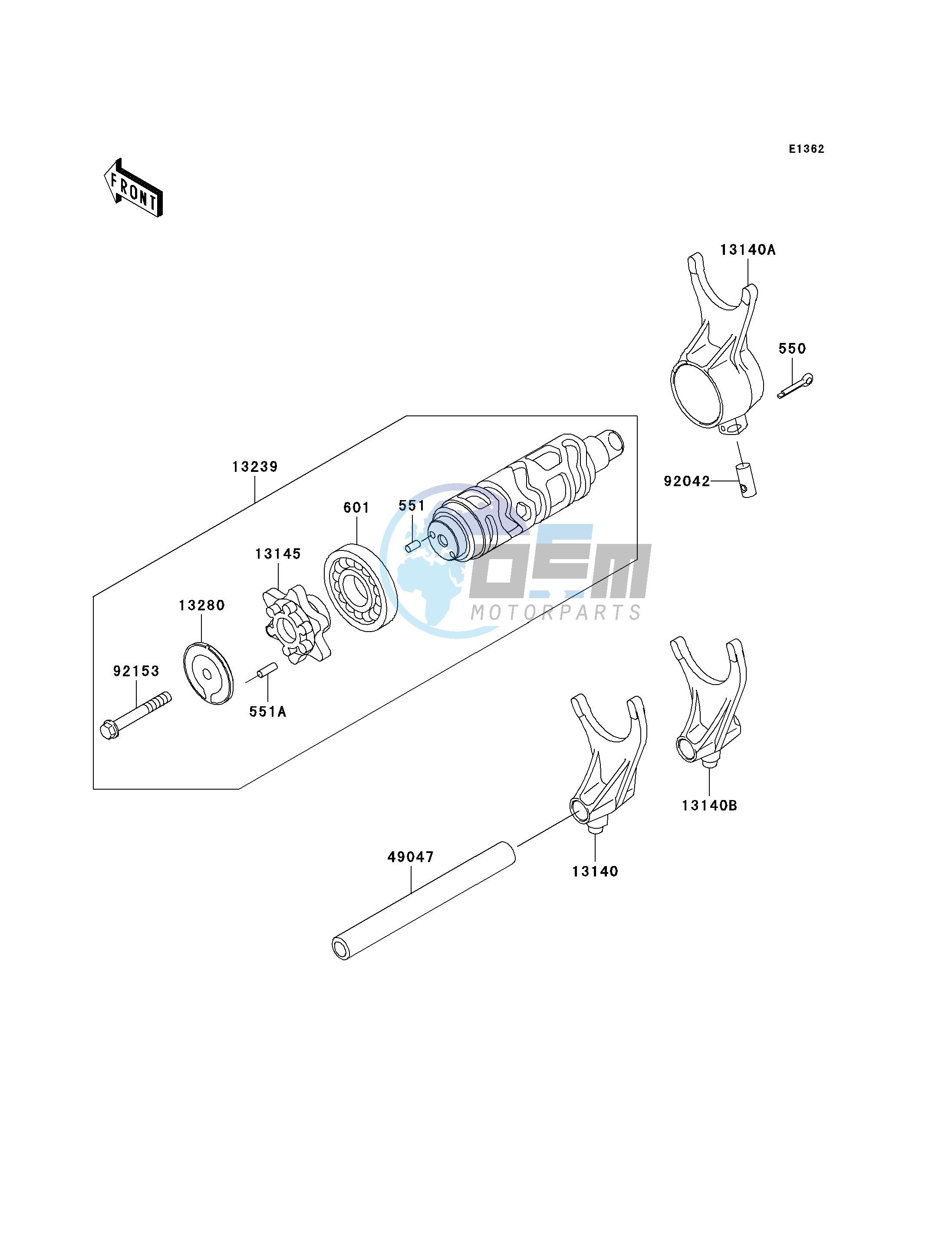 GEAR CHANGE DRUM_SHIFT FORK-- S- -