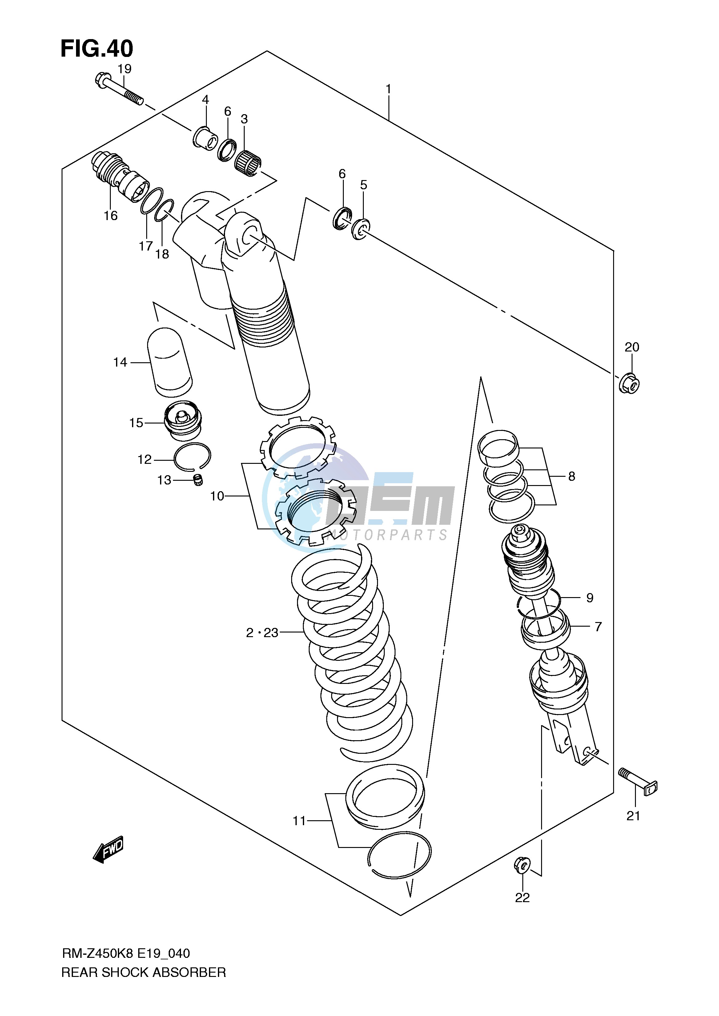 REAR SHOCK ABSORBER (RM-Z450K8 K9)