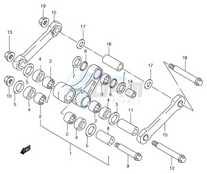 RM125 (E2) drawing REAR CUSHION LEVER (MODEL Y)